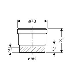 Geberit PE Steckmuffe mit Lippendichtung Außendurchmesser 56mm... GEBERIT-363779163 4025410549952 (Abb. 1)