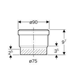 Geberit PE Steckmuffe mit Lippendichtung d 75mm... GEBERIT-365779163 4025410549938 (Abb. 1)