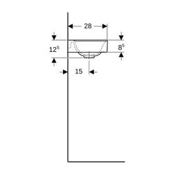 Geberit Xeno2 Handwaschbecken, 40x12,5x28cm, Hahnloch links, ohne Überlauf, Weiß/Ker... GEBERIT-500528011 4025416608646 (Abb. 1)