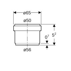Geberit PE Steckmuffe reduziert, mit Lippendichtung Außendurchmesser 56mm... GEBERIT-361752163 4025410549785 (Abb. 1)