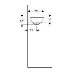 Geberit Xeno2 Handwaschbecken, 40x12,5x28cm, Hahnloch rechts, ohne Überlauf, Weiß/Ke... GEBERIT-500529011 4025416605416 (Abb. 1)