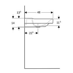Geberit Xeno2 Waschtisch, Breite 90cm, Tiefe 48cm, ohne Hahnloch, ohne Überlauf, Wei... GEBERIT-500532011 4025416605461 (Abb. 1)