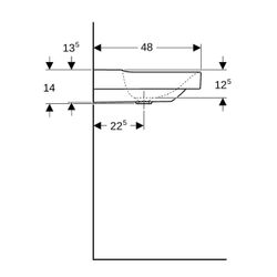 Geberit Xeno2 Waschtisch, Breite 120cm, Tiefe 48cm, Hahnloch mittig, ohne Überlauf, ... GEBERIT-500551011 4025416608912 (Abb. 1)