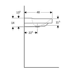 Geberit Xeno2 Waschtisch, Breite 120cm, Tiefe 48cm, ohne Hahnloch, ohne Überlauf, We... GEBERIT-500552011 4025416608943 (Abb. 1)