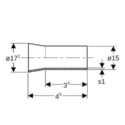 Geberit Mapress Edelstahl Übergang mit Anschweiß- und Einschubende d 15mm, d1 17,2mm... GEBERIT-32412 4025410551139 (Abb. 1)