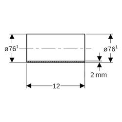 Geberit Mapress Edelstahl Übergang mit Anschweiß- und Einschubende D 76,1mm, D1 76,1mm... GEBERIT-32419 4025410551368 (Abb. 1)