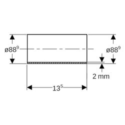Geberit Mapress Edelstahl Übergang mit Anschweiß- und Einschubende D 88,9mm, D1 88,9mm... GEBERIT-32420 4025410551382 (Abb. 1)