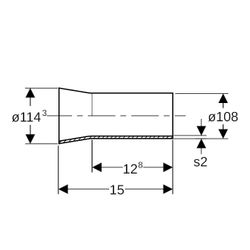 Geberit Mapress Edelstahl Übergang mit Anschweiß- und Einschubende d 108mm, d1 114,3mm... GEBERIT-32421 4025410551399 (Abb. 1)