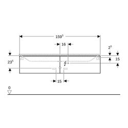 Geberit Xeno2 Unterschrank für Waschtisch aus Mineralwerkstoff 2 Schubladen, 159,5x3... GEBERIT-500346431 4025416356301 (Abb. 1)