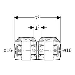 Geberit FlowFit Kupplung Außendurchmesser 16mm, PPSU... GEBERIT-620010001 4025416605614 (Abb. 1)
