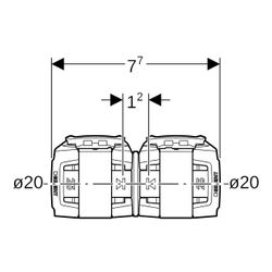 Geberit FlowFit Kupplung Außendurchmesser 20mm, PPSU... GEBERIT-620011001 4025416605621 (Abb. 1)