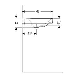 Geberit Xeno2 Waschtisch, Ablagefläche links, Breite 90cm, Tiefe 48cm, ohne Hahnloch... GEBERIT-500536011 4025416605584 (Abb. 1)
