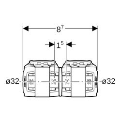Geberit FlowFit Kupplung Außendurchmesser 32mm, PPSU... GEBERIT-620013001 4025416605713 (Abb. 1)