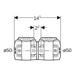 Geberit FlowFit Kupplung Außendurchmesser 50mm, PPSU... GEBERIT-620015001 4025416605744 (Abb. 1)