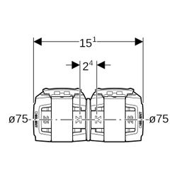 Geberit FlowFit Kupplung Außendurchmesser 75mm, PPSU... GEBERIT-620017001 4025416606048 (Abb. 1)
