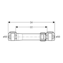 Geberit FlowFit Langkupplung bleifreie Siliziumbronze, d 50mm... GEBERIT-620025001 4025416606208 (Abb. 1)