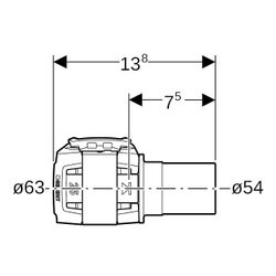 Geberit FlowFit Übergang auf Mapress, mit Einschubende, D 63mm, D1 54mm, Rotguss ble... GEBERIT-620236001 4025416613503 (Abb. 1)