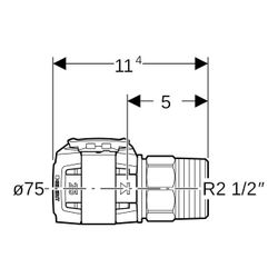 Geberit FlowFit Übergang mit Außengewinde bleifreie Siliziumbronze, d 75mm, R 2 1/2″... GEBERIT-620307001 4025416613732 (Abb. 1)