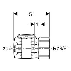 Geberit FlowFit Übergang mit Innengewinde bleifreie Siliziumbronze, D 16mm, Rp 3/8"... GEBERIT-620400001 4025416638445 (Abb. 1)