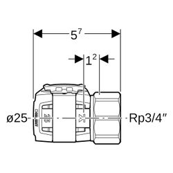Geberit FlowFit Übergang mit Innengewinde bleifreie Siliziumbronze, D 25mm, Rp 3/4"... GEBERIT-620402001 4025416638513 (Abb. 1)