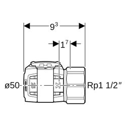 Geberit FlowFit Übergang mit Innengewinde bleifreie Siliziumbronze, D 50mm, Rp 1 1/2... GEBERIT-620405001 4025416638551 (Abb. 1)