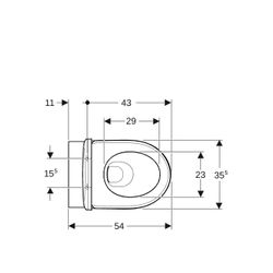Geberit Renova Set Wand-WC Tiefspüler Rimfree, WC-Sitz T 54cm, Absenkautomatik Quick... GEBERIT-500801001 4025410717818 (Abb. 1)