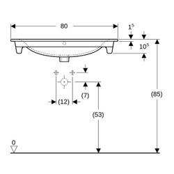 Geberit Renova Plan Möbelwaschtisch, Breite 80cm, Tiefe 48cm, Hahnloch mittig, Überl... GEBERIT-122280000 4022009368987 (Abb. 1)
