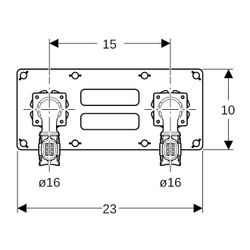 Geberit FlowFit Set Anschlusswinkel 90 Grad zweifach Bleifreier, d 16mm, Rp 1/2″, L1... GEBERIT-619620001 4025416602309 (Abb. 1)