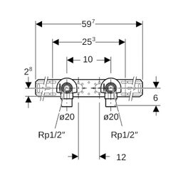 Geberit FlowFit Anschlusswinkel 90 Grad vorm. zweifach abgesetzt d 20mm Rp 1/2″ L1 5... GEBERIT-619641001 4025416602378 (Abb. 1)