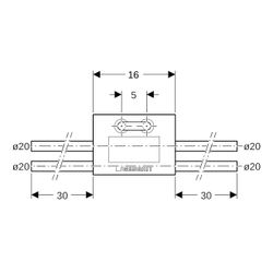 Geberit Anschlussbox d 20mm, d1 16mm, d2 20mm Typ T PE-RT II, Al, PE-RT II... GEBERIT-619371001 4025416600824 (Abb. 1)