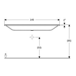 Geberit Xeno2 Möbelwaschtisch, Breite 140cm, Tiefe 48cm, ohne Hahnloch, ohne Überlau... GEBERIT-500276001 4025416383215 (Abb. 1)