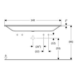 Geberit Xeno2 Möbelwaschtisch, Breite 140cm, Tiefe 48cm, Hahnloch links, rechts, ohn... GEBERIT-500277001 4025416430285 (Abb. 1)