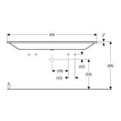 Geberit Xeno2 Möbelwaschtisch, Breite 160cm, Tiefe 48cm, Hahnloch links, rechts, ohn... GEBERIT-500279001 4025416357872 (Abb. 1)