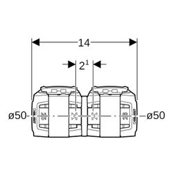 Geberit FlowFit Übergang auf Geberit Mepla bleifreie Siliziumbronze, d 50mm, d1 50mm... GEBERIT-620095001 4025416615606 (Abb. 1)