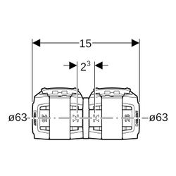 Geberit FlowFit Übergang auf Geberit Mepla bleifreie Siliziumbronze, d 63mm, d1 63mm... GEBERIT-620096001 4025416615613 (Abb. 1)