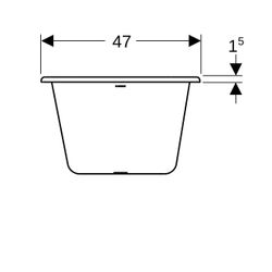Geberit Bambini asymmetrische Badewanne, Breite 47cm, Alpinweiß... GEBERIT-406010016 4022009295849 (Abb. 1)