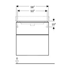 Geberit Smyle Square Unterschrank für Waschtisch, 2 Schubladen, 58,4x61,7x47cm, Weiß... GEBERIT-500352001 4025416424611 (Abb. 1)