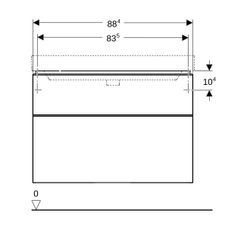 Geberit Smyle Square Unterschrank für Waschtisch, 2 Schubladen, 88,4x61,7x47cm, Weiß... GEBERIT-500354001 4025416363125 (Abb. 1)