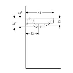 Geberit Smyle Square Doppelwaschtisch, Breite 120cm, Tiefe 48cm, Hahnloch mittig, Üb... GEBERIT-500223018 4025416357681 (Abb. 1)