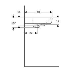 Geberit Smyle Waschtisch, Breite 70cm, Tiefe 48cm, Hahnloch mittig, Überlauf sichtba... GEBERIT-500248018 4025416362753 (Abb. 1)