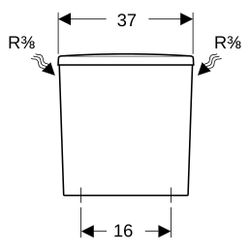 Geberit Renova Aufputzspülkasten aufgesetzt eckiges Design, 2-Mengen-Spülung, Wasser... GEBERIT-227780600 4022009353600 (Abb. 1)