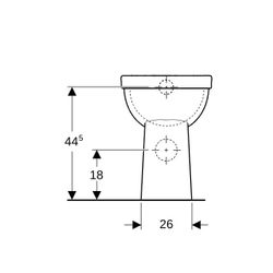 Geberit Renova Comfort Stand-WC Flachspüler, erhöht, Höhe 49cm, Abgang horizontal Ti... GEBERIT-218520000 4022009353662 (Abb. 1)