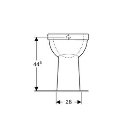 Geberit Renova Comfort Stand-WC Flachspüler, erhöht, Höhe 49cm, Abgang vertikal Tief... GEBERIT-218521000 4022009353686 (Abb. 1)