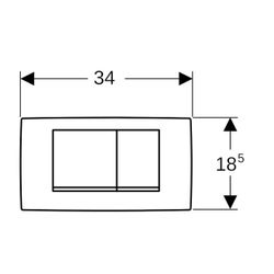 Geberit Twinline 30 Drückerplatte mit 2-Mengen-Spülung, Weiß, Hochglanz verchromt... GEBERIT-115899KJ1 4025416297413 (Abb. 1)