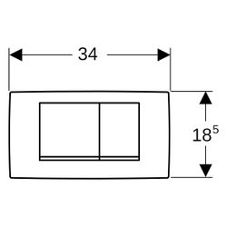 Geberit Twinline 30 Drückerplatte mit 2-Mengen-Spülung, Weiß, Hochglanz verchromt... GEBERIT-115899KJ1 4025416297413 (Abb. 1)