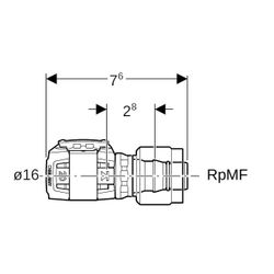 Geberit FlowFit Übergang mit MasterFix PPSU, d 16mm, RpMF 1/2″... GEBERIT-620290001 4025416614920 (Abb. 1)