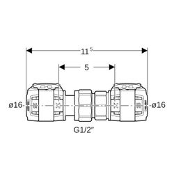 Geberit FlowFit Verschraubung bleifreie Siliziumbronze, d 16mm... GEBERIT-620570001 4025416627128 (Abb. 1)
