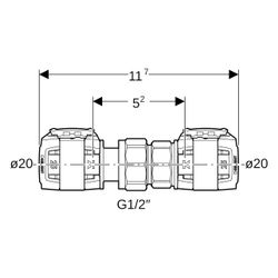 Geberit Verschraubung FlowFit, DN 15, 20mm, Siliziumbronze, Bronze, 620571001... GEBERIT-620571001 4025416627135 (Abb. 1)