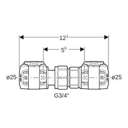 Geberit FlowFit Verschraubung bleifreie Siliziumbronze, d 25mm... GEBERIT-620572001 4025416627272 (Abb. 1)