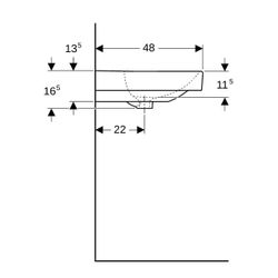 Geberit Smyle Square Waschtisch, Breite 75cm, Tiefe 48cm, Hahnloch mittig, Überlauf ... GEBERIT-500249018 4025416358343 (Abb. 1)